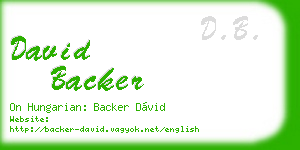 david backer business card